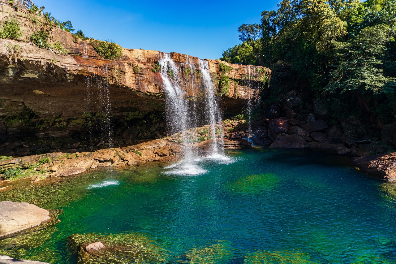 waterfall, mountain, rainforest, krang shuri waterfall, meghalaya waterfall, krangshuri, travel, environment, hd wallpaper, outdoor, tourism, meghalaya, falls, india, wallpaper, landscape, background, meghalaya, meghalaya, meghalaya, meghalaya, meghalaya
