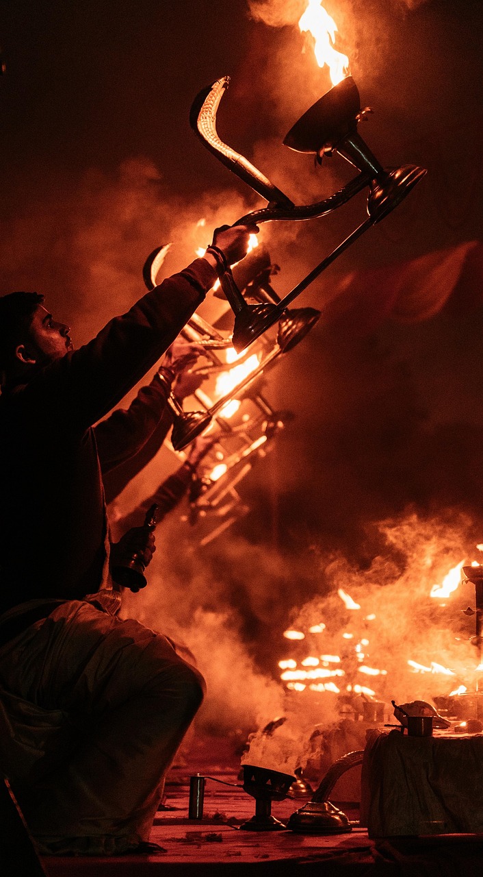 durga puja, fire, ritual, arti ceremony, traditional, worship, pilgrims, smoke, prayer, india, varanasi, ganga, ganges, hinduism, durga puja, varanasi, varanasi, varanasi, varanasi, varanasi, ganga, ganga