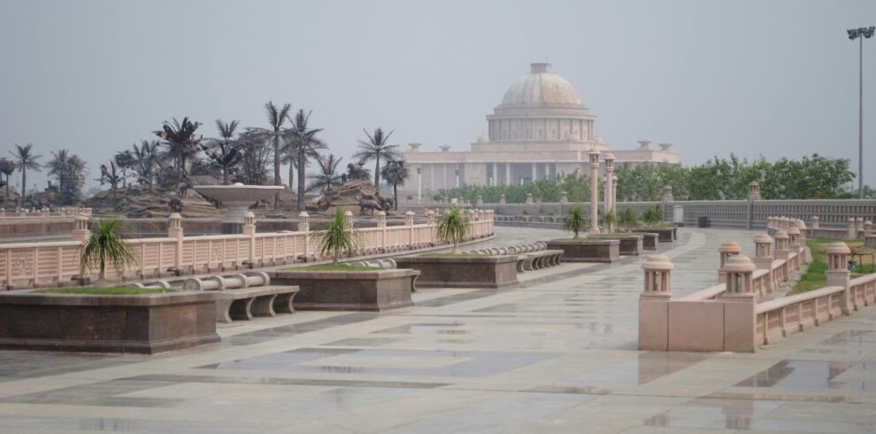 Captivating view of Ambedkar Memorial Park depicting architectural beauty in Lucknow, India.