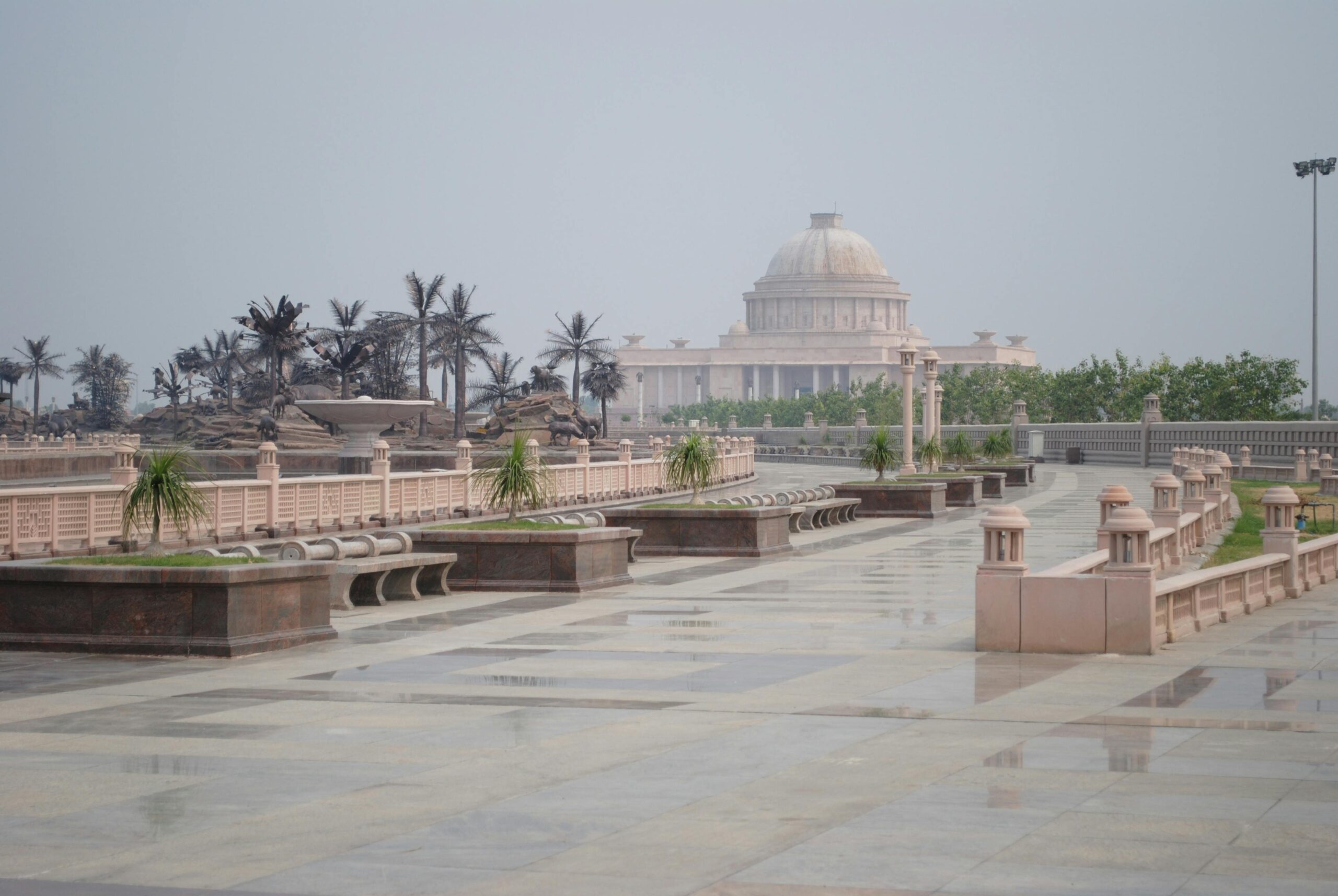 Captivating view of Ambedkar Memorial Park depicting architectural beauty in Lucknow, India.
